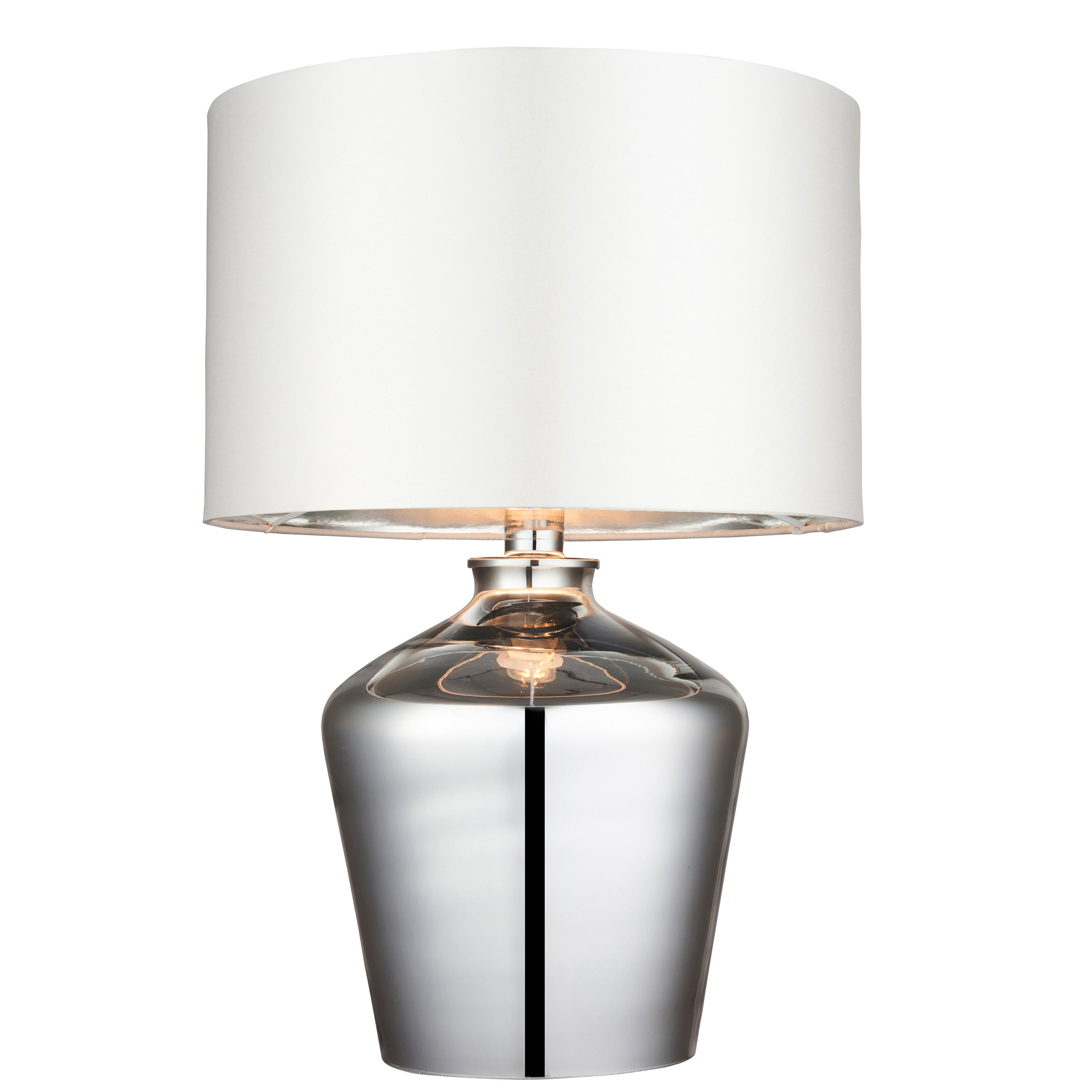 Brydon Chrome & White Table Lamp